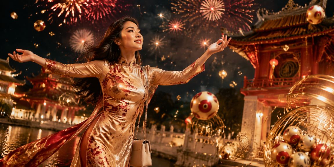 Người phụ nữ Hà Nội mặc áo dài tham gia xổ số và trò chơi trực tuyến trên điện thoại